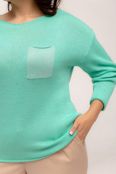 Зеленый базовый джемпер из хлопка для повседневных образов Romgil 359ХТЗ зеленая_мята - фото 4