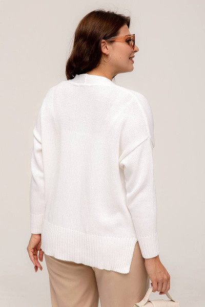 Пуговичный женский кардиган из хлопка с добавлением акрила Romgil 559ТЗ белый - фото 2