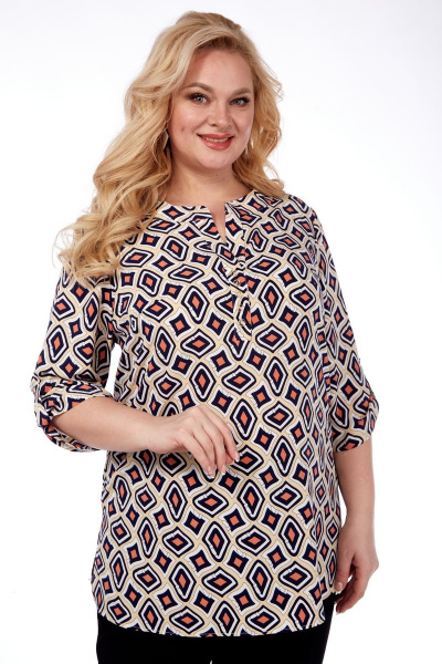 Модельная блузка из текстиля с рукавами с патами и разрезами Ga-Ta Style 1612/2 - фото 5