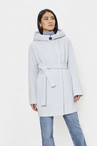Пальто ElectraStyle 3-0015м-0173 бело/гол - фото 1