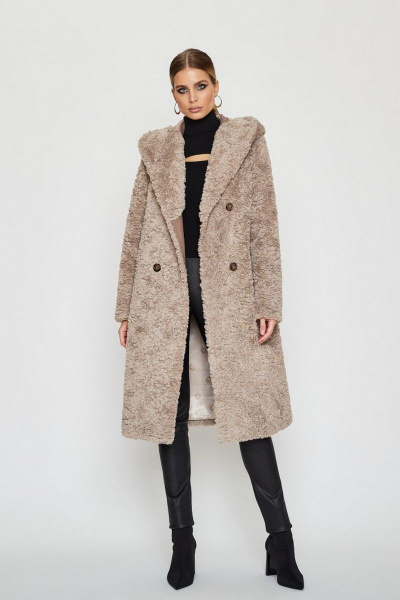 Шуба ElectraStyle 5-2224/5м-0288 светло- коричневый - фото 7