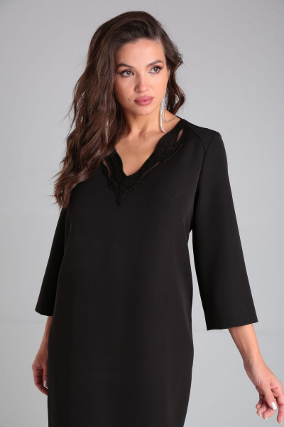 Платье прямого силуэта с уобразным вырезом и вышивкой ALEZA 1169 - фото 3