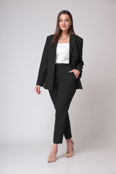 Костюм жакет и брюки из текстиля с бэйлардным воротником ALEZA 1173 - фото 1