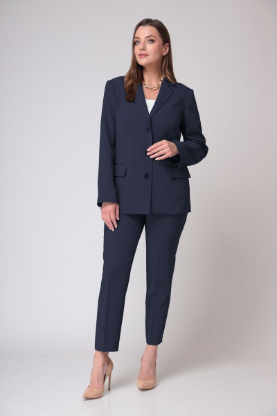 Костюм из текстиля с классическим жакетом и брючным силуэтом ALEZA 1173.2 - фото 1