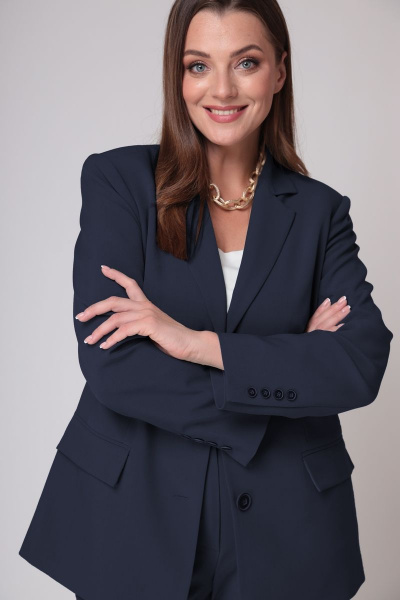 Костюм из текстиля с классическим жакетом и брючным силуэтом ALEZA 1173.2 - фото 2