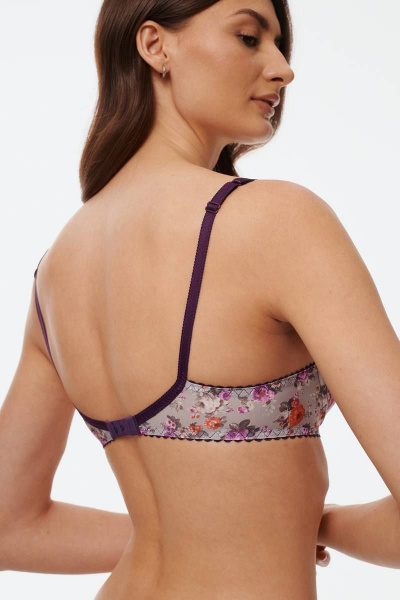 Серый бюстгальтер с каплевидным эффектом и каркасами Леди Леда 654-66 - фото 5