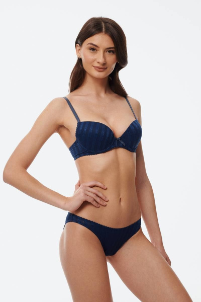 Синий бюстгальтер с минимальным пуш-апом и регулируемыми бретелями Леди Леда 654-102 - фото 3