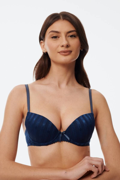 Синий бюстгальтер с минимальным пуш-апом и регулируемыми бретелями Леди Леда 654-102 - фото 1