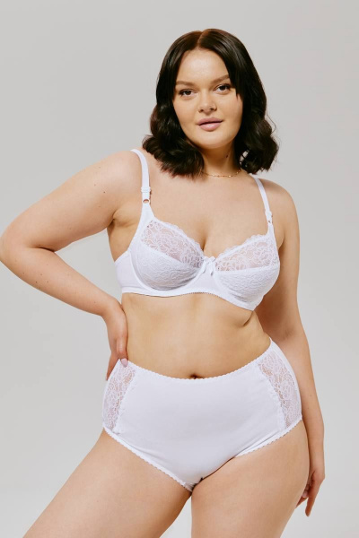 Трусы с кружевными вставками, высокая линия талии, хлопок Леди Леда 327-276 - фото 1