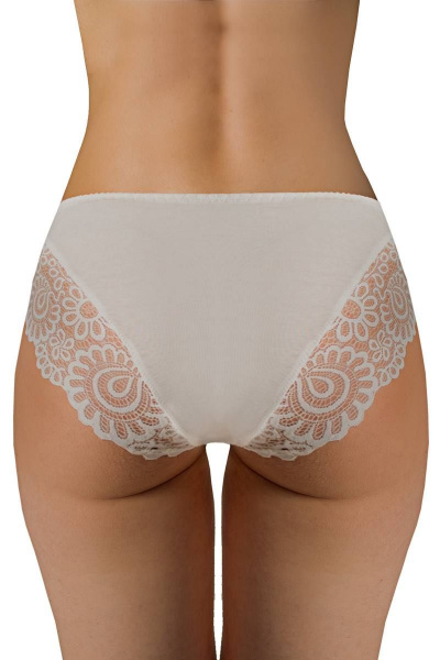 Трусы хлопковые с кружевом комфортные и эстетичные ЛЕДИ ГРАНД 201121-1 шампань - фото 3