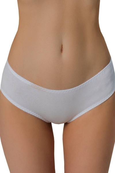Трусы женские хлопковые со вставкой кружевом на каждый день ЛЕДИ ГРАНД 201121-1 белый - фото 4