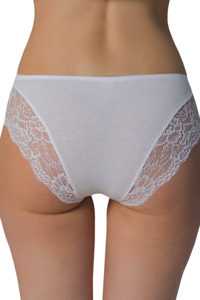 Трусы женские хлопковые со вставкой кружевом на каждый день ЛЕДИ ГРАНД 201121-1 белый - фото 2
