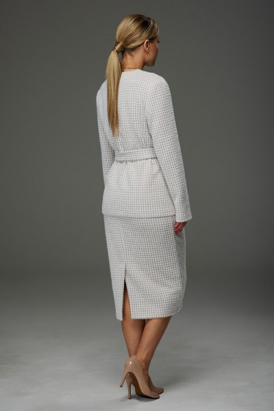 Костюм из трикотажной ткани с жакетом и юбкой Galean Style 914.1 бежевый - фото 5