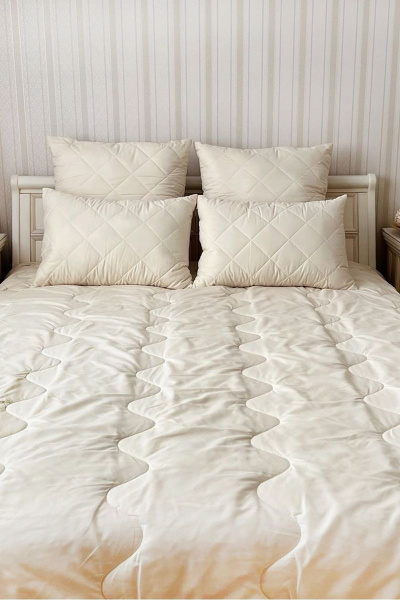 Стеганная домашняя подушка с овечьей шерстью Файбертек 68х48.Э.С.Ш. - фото 5