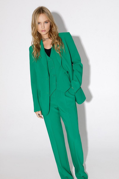 Брюки, жакет, жилет PiRS 4956 зеленый - фото 4