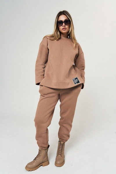 Теплый спорткомплект из трикотажа и хлопка Oversize Anastasia 1046 тедди - фото 7