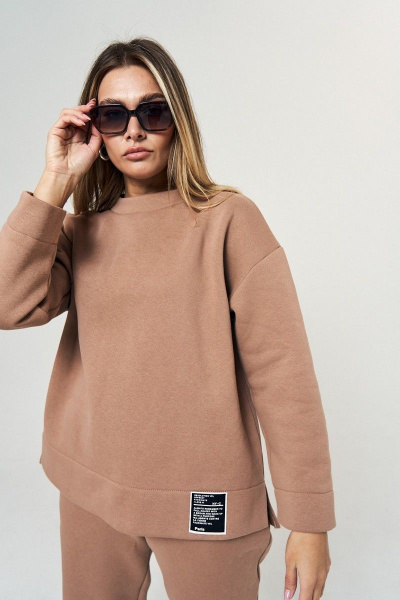 Теплый спорткомплект из трикотажа и хлопка Oversize Anastasia 1046 тедди - фото 5