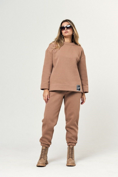 Теплый спорткомплект из трикотажа и хлопка Oversize Anastasia 1046 тедди - фото 1