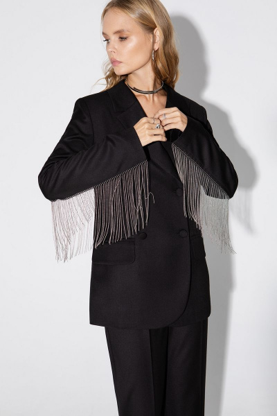 Костюм двойка: двубортный жакет с отделкой и брюки палаццо PiRS 4976 - фото 3