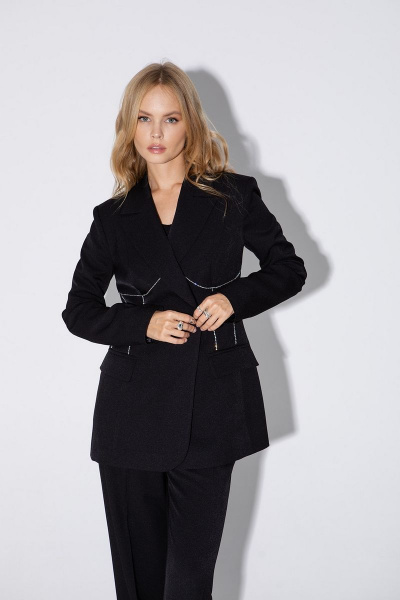 Костюм двойка: жакет с декоративной отделкой и стрелки брюк PiRS 4985 - фото 6