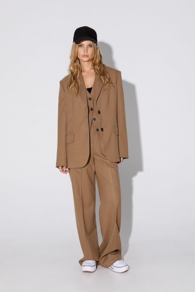 Костюм тройка Жакет жилет палаццо деловой стиль PiRS 5000 - фото 8