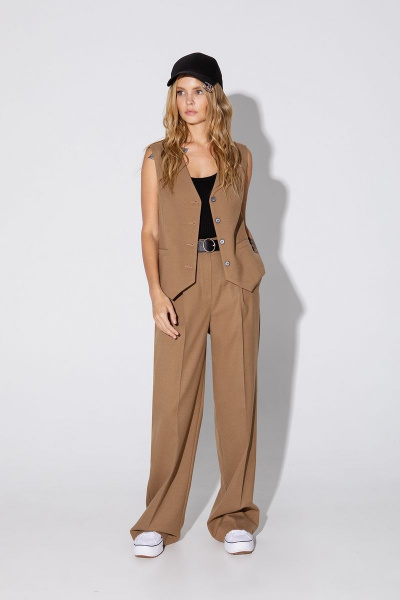 Костюм тройка Жакет жилет палаццо деловой стиль PiRS 5000 - фото 5