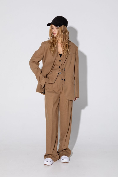 Костюм тройка Жакет жилет палаццо деловой стиль PiRS 5000 - фото 3