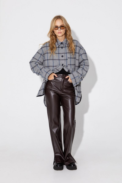 Комплект из брюки и рубашка из экокожи для ежедневного PiRS 5002 - фото 2