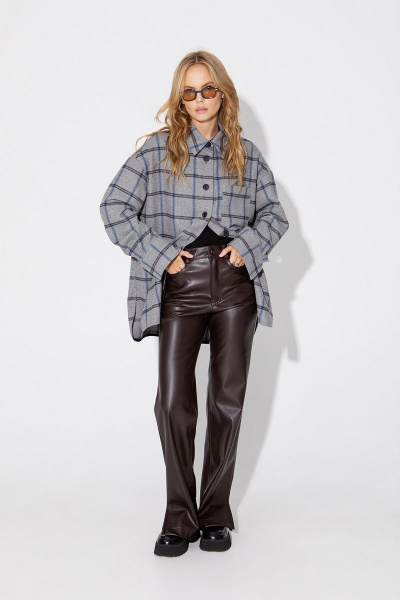 Комплект из брюки и рубашка из экокожи для ежедневного PiRS 5002 - фото 1