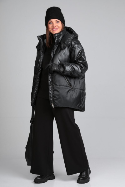 Зимняя удлиненная куртка в стиле oversize с меховой отделкой Lady Secret 7283/1 черный - фото 9