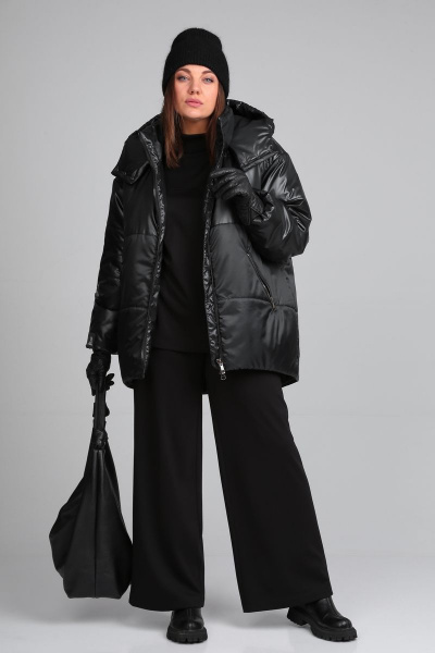 Зимняя удлиненная куртка в стиле oversize с меховой отделкой Lady Secret 7283/1 черный - фото 8