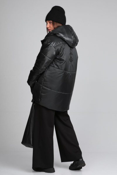 Зимняя удлиненная куртка в стиле oversize с меховой отделкой Lady Secret 7283/1 черный - фото 2