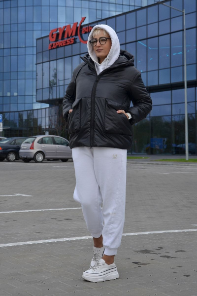 Демисезонная куртка прямого силуэта с капюшоном DOGGI 6361 черный - фото 3