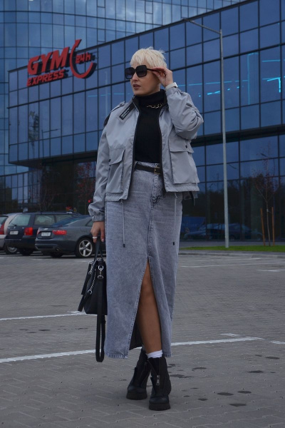 Демисезонная ветровка с регулируемым низом DOGGI 9005/1 серый - фото 6