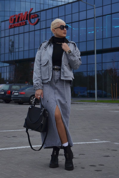 Демисезонная ветровка с регулируемым низом DOGGI 9005/1 серый - фото 5