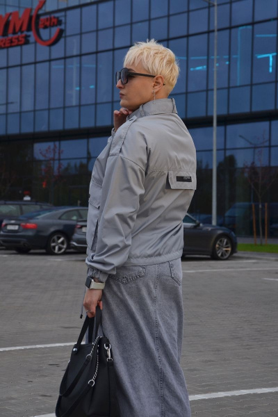 Демисезонная ветровка с регулируемым низом DOGGI 9005/1 серый - фото 2