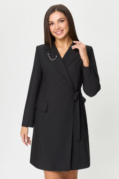 Платье деловое из вискозы на каждый день, демисезон DaLi 3634а чёрный - фото 4