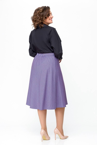 Фиолетовая юбка миди на эластичной подкладке Swallow 685.2 лилово-молочная_лапка - фото 6