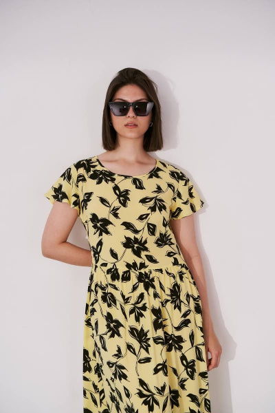 Длинное платье из текстиля с воланами и поясом Femme & Devur 8608 2.32F(170) - фото 4