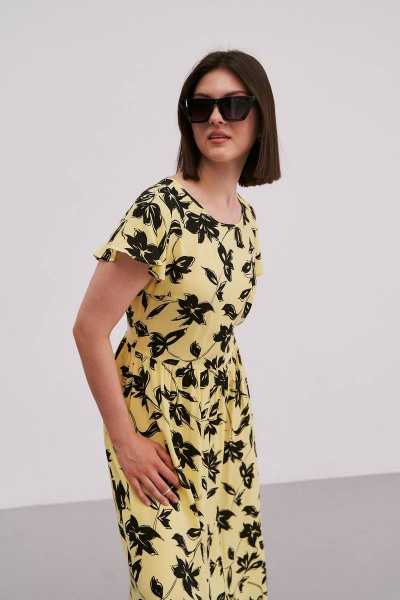 Длинное платье из текстиля с воланами и поясом Femme & Devur 8608 2.32F(170) - фото 2