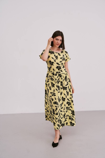 Длинное платье из текстиля с воланами и поясом Femme & Devur 8608 2.32F(170) - фото 1