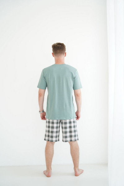 Майка, шорты Купалинка 264803.182-188 к.полынь,клетка2 - фото 3