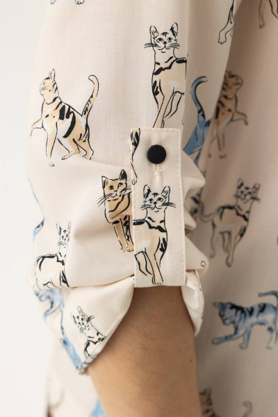 Блуза из вискозы с принтом и регулировкой рукава Femme & Devur 71102 1.32F(170) - фото 5