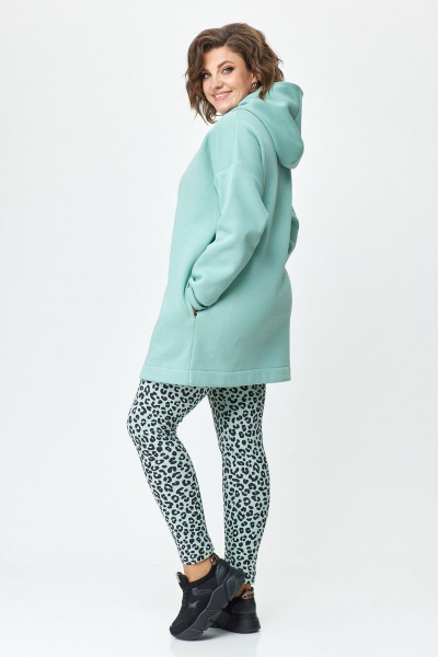 Леггинсы, худи T&N 7459 мята+леопард - фото 4