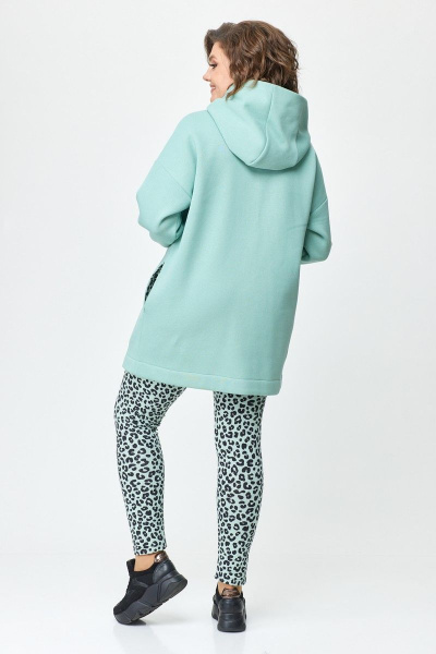 Леггинсы, худи T&N 7459 мята+леопард - фото 3