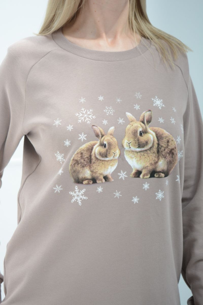 Брюки, джемпер Купалинка 663204.170-176 к.темный беж,клетка - фото 3