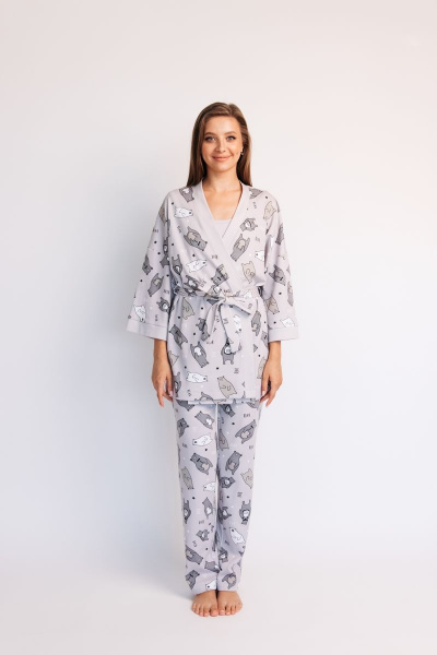 Брюки, рубашка, топ Купалинка 676801.158-164 к.набивка,серо-голубой - фото 6