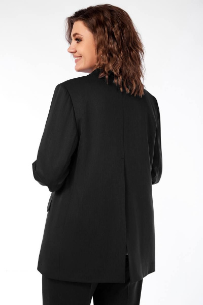 Трехпредметный деловой костюм: жакет, блузка, брюки Ольга Стиль С-823 черный - фото 6