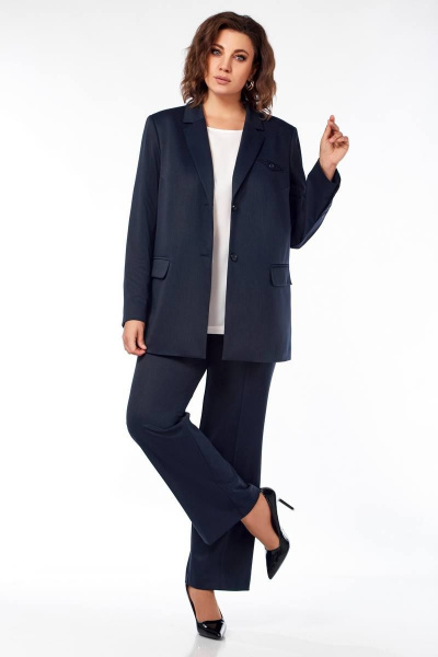 Блуза, брюки, жакет Ольга Стиль С-823 т.синий - фото 1