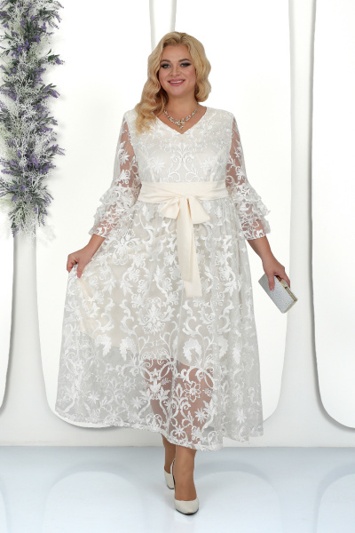 Платье Ninele 7436 молочный - фото 7